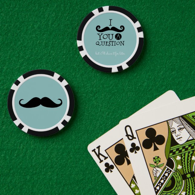 Black Robin Egg Blue Mustache Humor Poker Chips (Poker Table (Double))