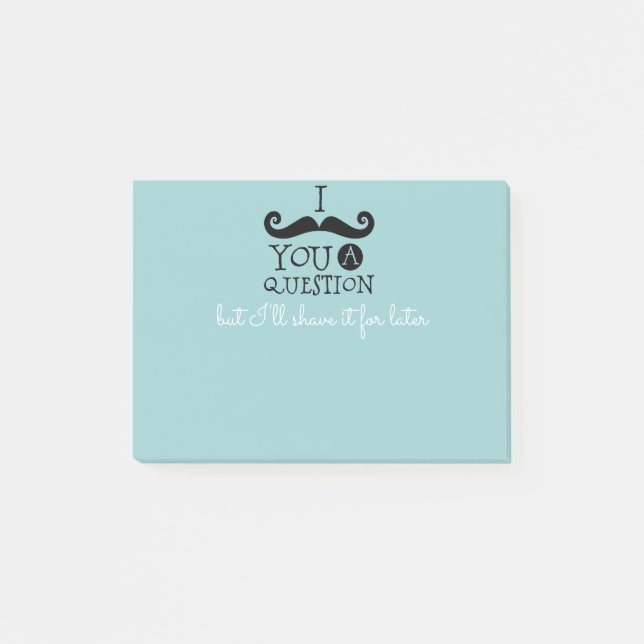 Black Robin Egg Blue Mustache Humor Post-it Notes (Front)