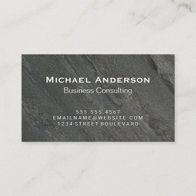 Black Rock Background Business Card (Front)