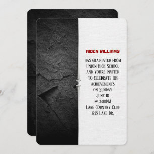 black rock border graduation party invitation