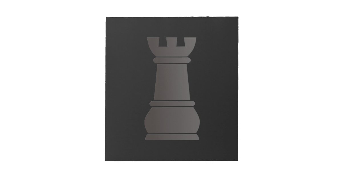 Black rock chess piece notepad | Zazzle