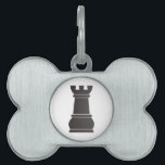 Black rock chess piece pet ID tag<br><div class="desc">This is a graphic design of the black Rock chess piece. This is an excellent gift for all the chess lovers.</div>