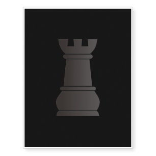 Black rock chess piece temporary tattoos