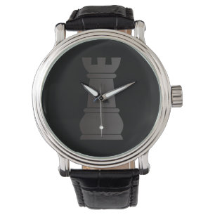 Black rock chess piece watch