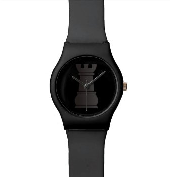 Black Rock Chess Piece Wrist Watch by peculiardesign at Zazzle