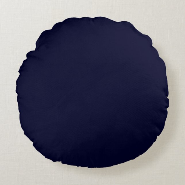 Black Rock Deep Blue Classical Unique Minimalist Round Pillow (Front)