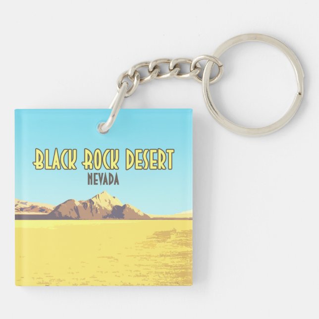 Black Rock Desert Nevada Vintage Keychain (Back)