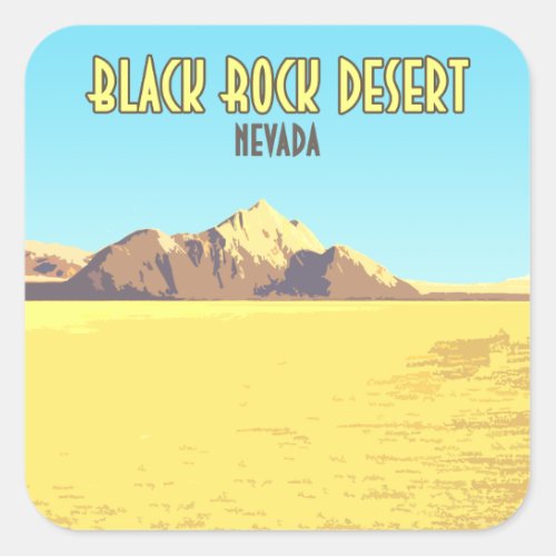 Black Rock Desert Nevada Vintage Square Sticker
