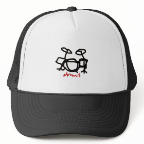 black rock drums ~ drummer trucker hat