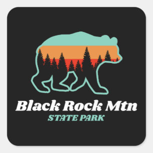 Black Rock Mountain State Park Georgia Bear Retro  Square Sticker