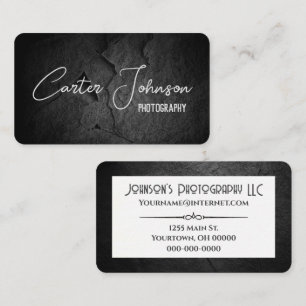 Black Rock with Name Business Card