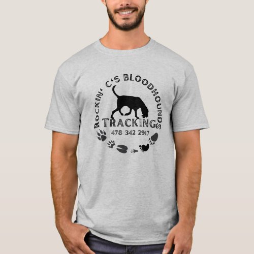 Black Rockin C Bloodhound Gray T_Shirt
