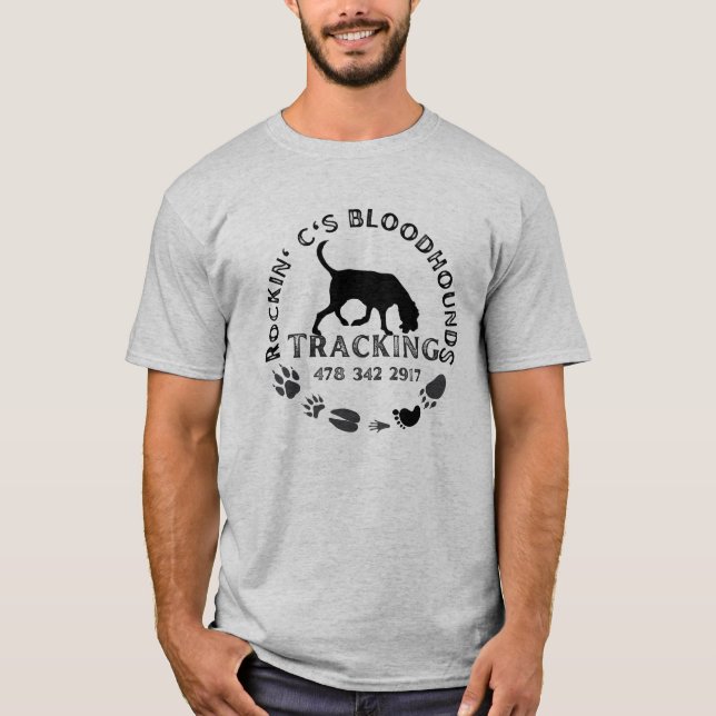 Black Rockin C Bloodhound Gray T-Shirt (Front)