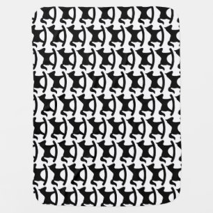 Black Rocking Horse Baby Blanket