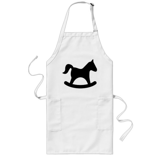 Black Rocking Horse Long Apron (Front)