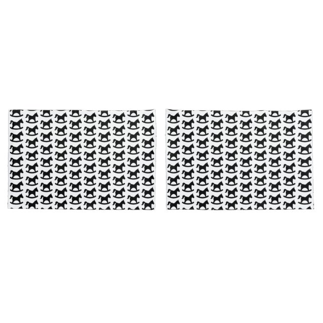 Black Rocking Horse Pillow Case (Back-Set)