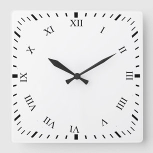 Black Roman Number & Minutes Clock Face Wall Clock