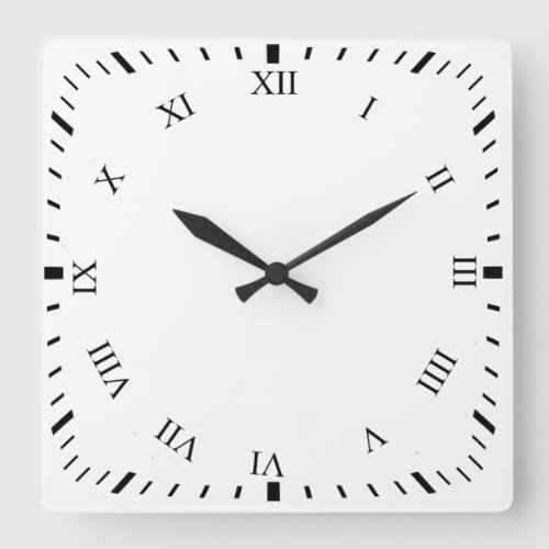 Black Roman Number  Minutes Clock Face Wall Clock