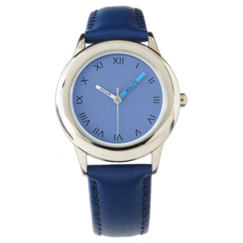 Black Roman Numbers on Blue wacnt Watch