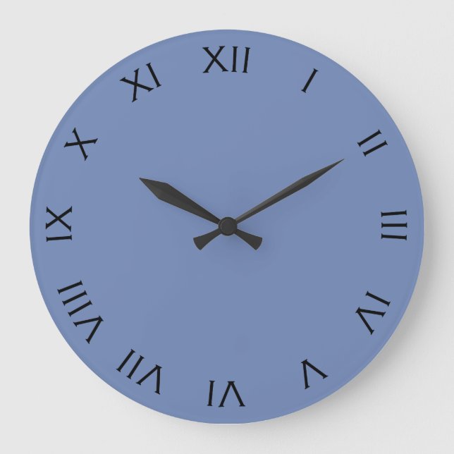 Black Roman Numbers On Blue wccnt Large Clock (Front)