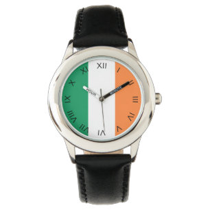 Black Roman Numbers On Irish Flag wacnt Watch