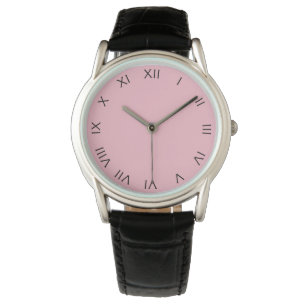 Black Roman Numbers on Pink wacnt Watch