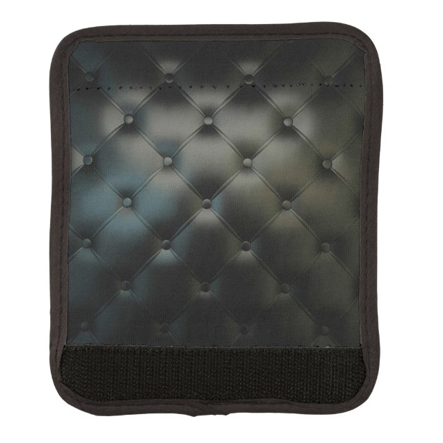 Black Romantic Beautiful Leather Luggage Handle Wrap (Front)