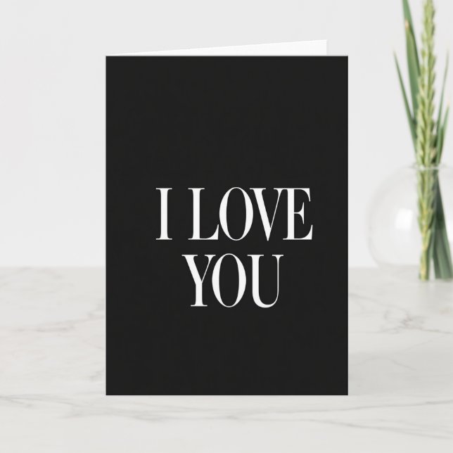 Black Romantic I Love You Card (Front)