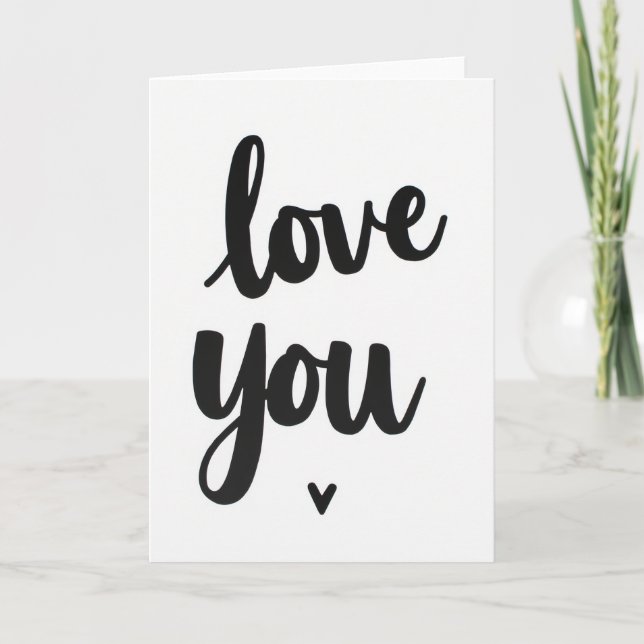 Black Romantic Love You Card (Front)