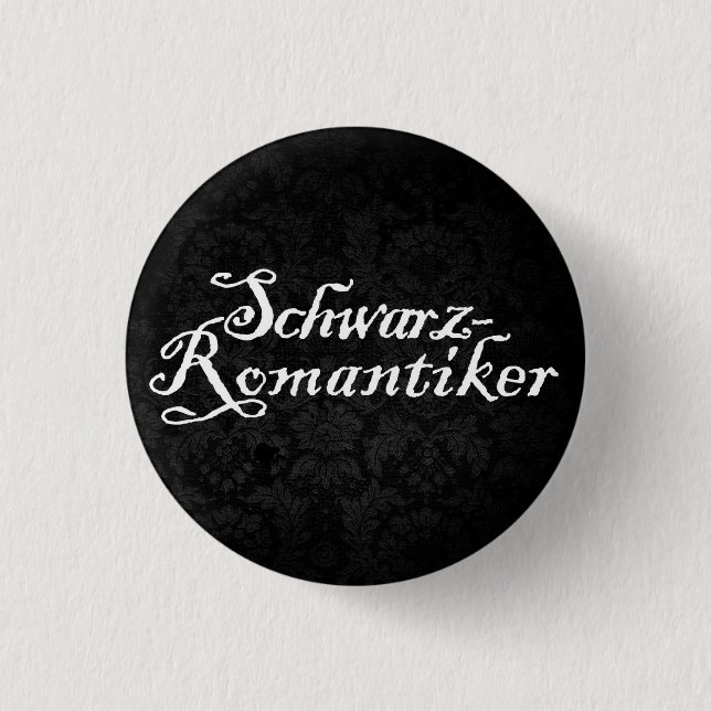 black romantic pinback button (Front)