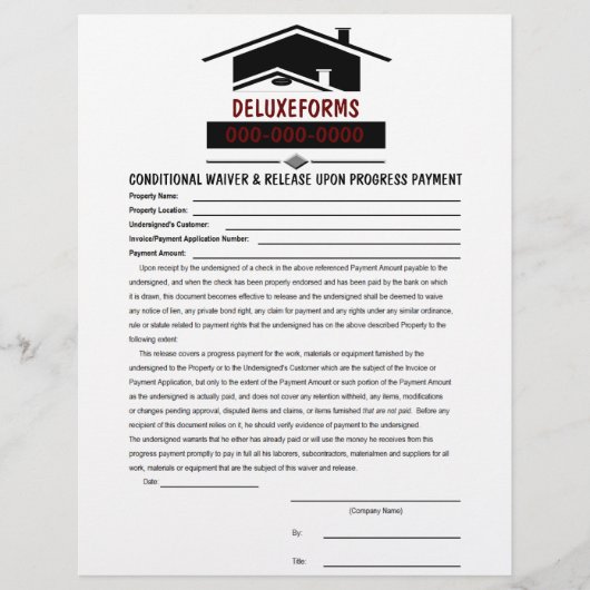 Black Roof Conditional Waiver & Release Payment (Front)