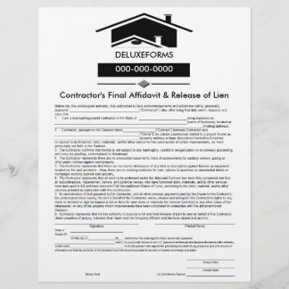 Black Roof Final Affidavit & Release of Lien Form