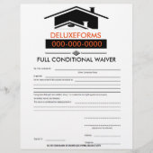 Black Roof Full Conditional Waiver Form (Front)