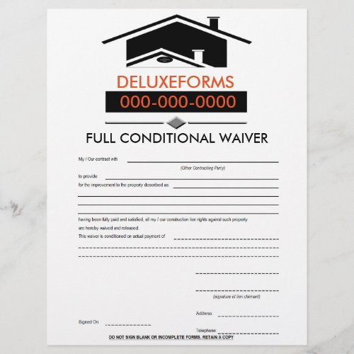 Black Roof Full Conditional Waiver Form