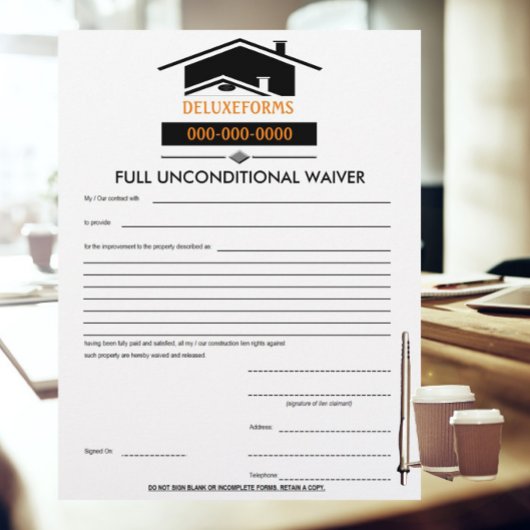 Black Roof Full Unconditional Waiver Form