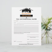 Black Roof Full Unconditional Waiver Form (Standing Front)