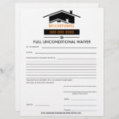 Black Roof Full Unconditional Waiver Form (Front/Back)