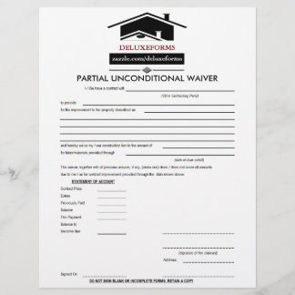 Black Roof Partial Unconditional Waiver Form