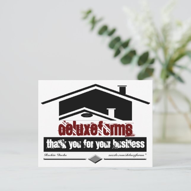 Black Roof Thank You Postcard (Standing Front)