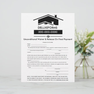 Black Roof Unconditional Release Waiver Final Pymt