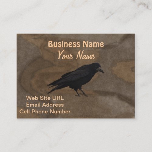 Black Rook British Corvid and Rustic Background Business Card