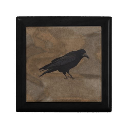 Black Rook British Corvid and Rustic Background Gift Box