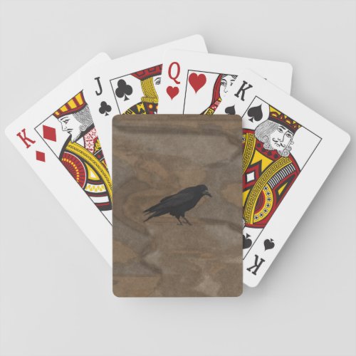 Black Rook British Corvid and Rustic Background Poker Cards