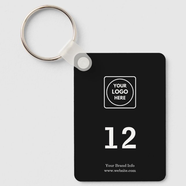 Black Room Number Keychain | Custom Hotel Hospital (Front)