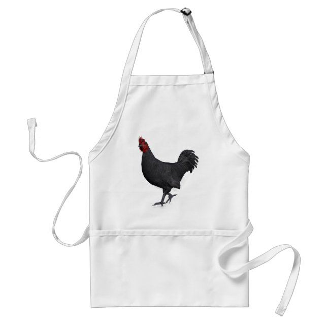 Black Rooster Adult Apron (Front)