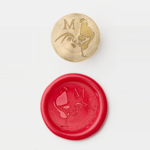 Black Rooster Crowing Silhouette Return Address Wax Seal Stamp
