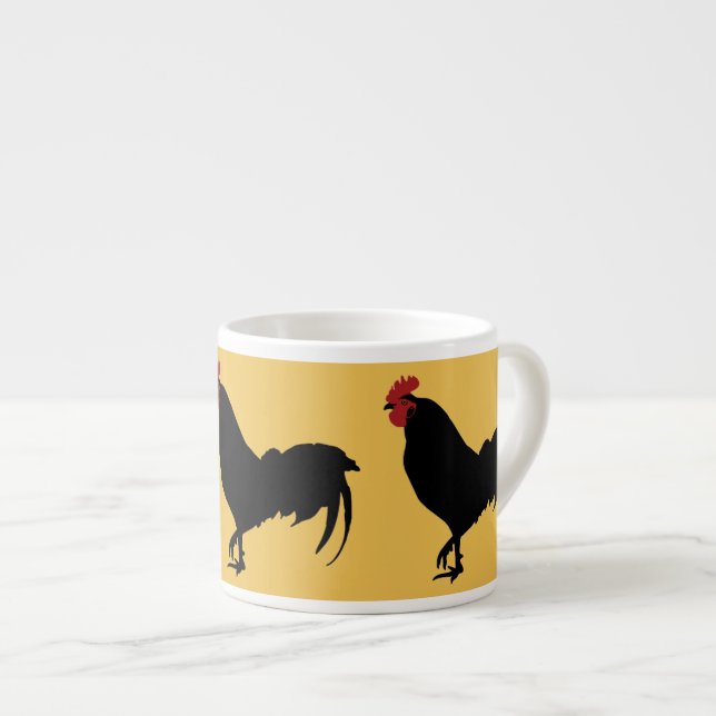 Black Rooster Espresso Cup (Front Right)