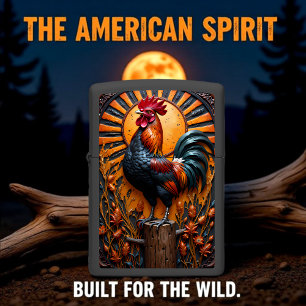 Black Rooster Farm Sunburst Relief Zippo Lighter