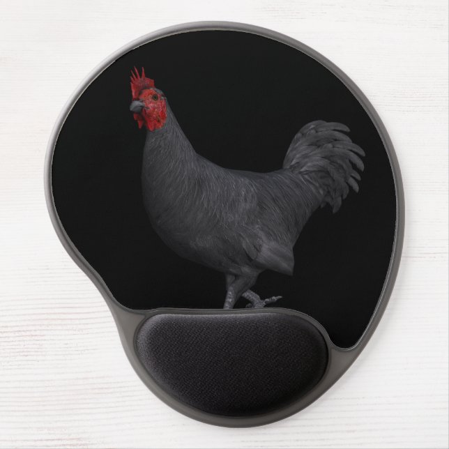 Black Rooster Gel Mouse Pad (Front)