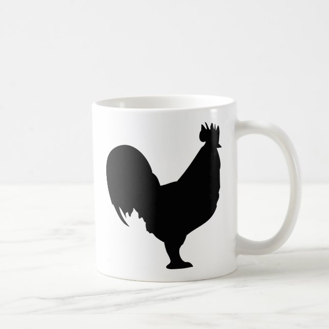 black rooster icon coffee mug (Right)